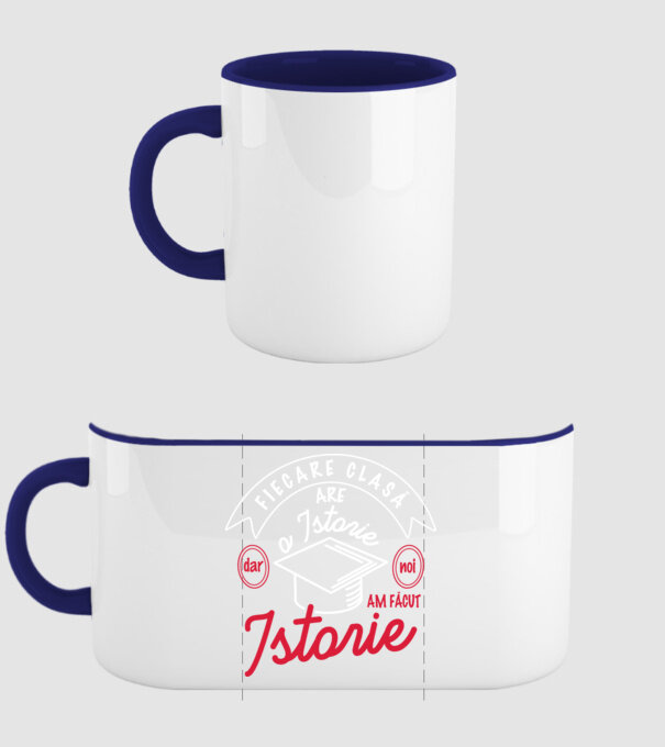 fiecare clasă - are - o istorie - Dar noi - am făcut - istorie! model albastru închis pe tricou