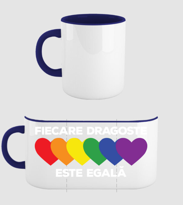 Fiecare dragoste este egală model albastru închis pe tricou