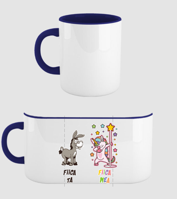 fiica ta - fiica mea model albastru închis pe tricou
