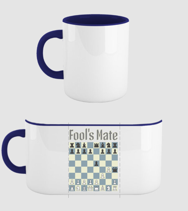 fool's mate model albastru închis pe tricou