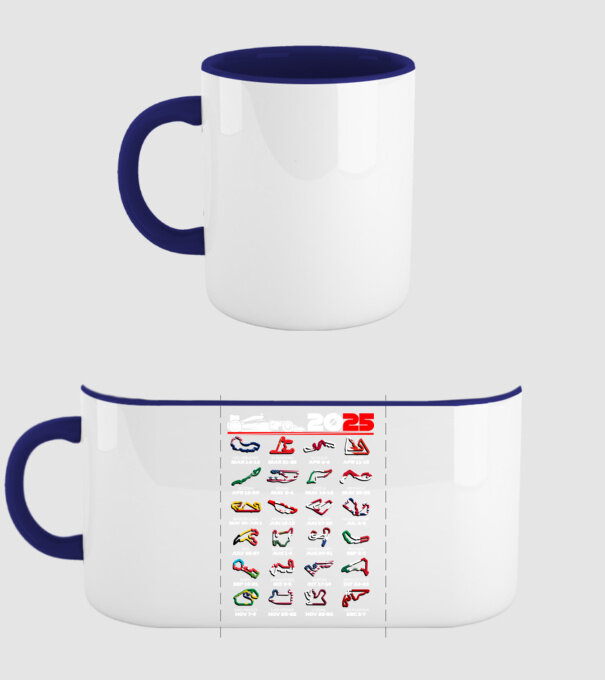F1 calendar 2025 Negru model albastru închis pe tricou