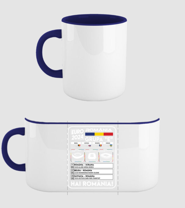 Fotbal Calendar Euro 2024 model albastru închis pe tricou