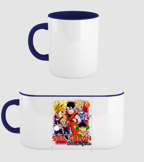 gohan dragonball model albastru închis pe tricou