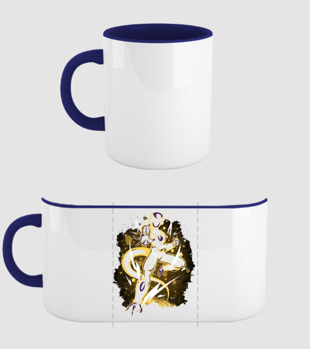 golden freeza dragonball model albastru închis pe tricou