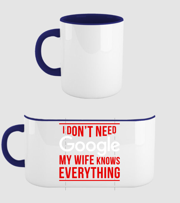 Google wife model albastru închis pe tricou