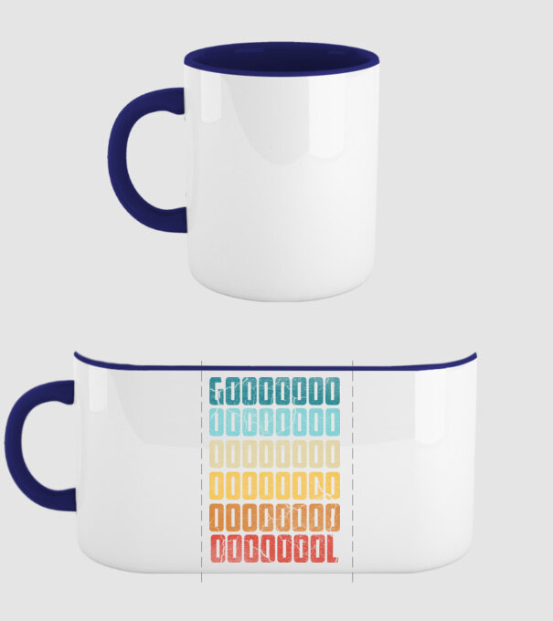 GOOOL retro model albastru închis pe tricou