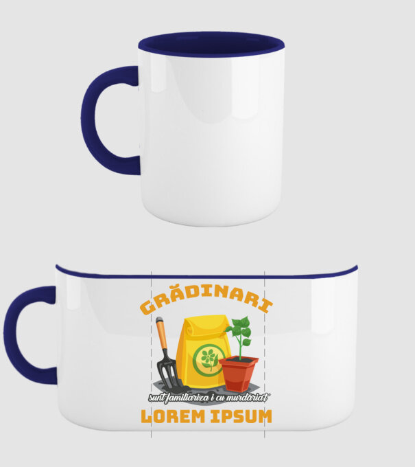 Grădinari model albastru închis pe tricou