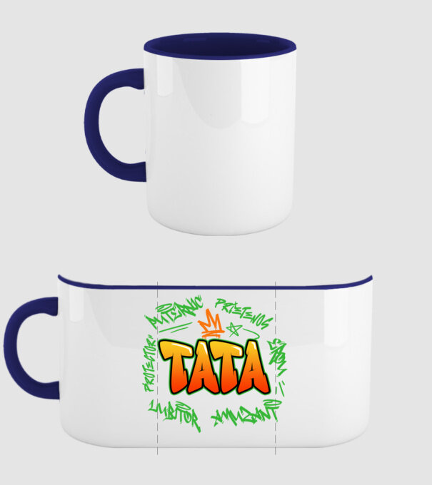 Graffiti tata model albastru închis pe tricou