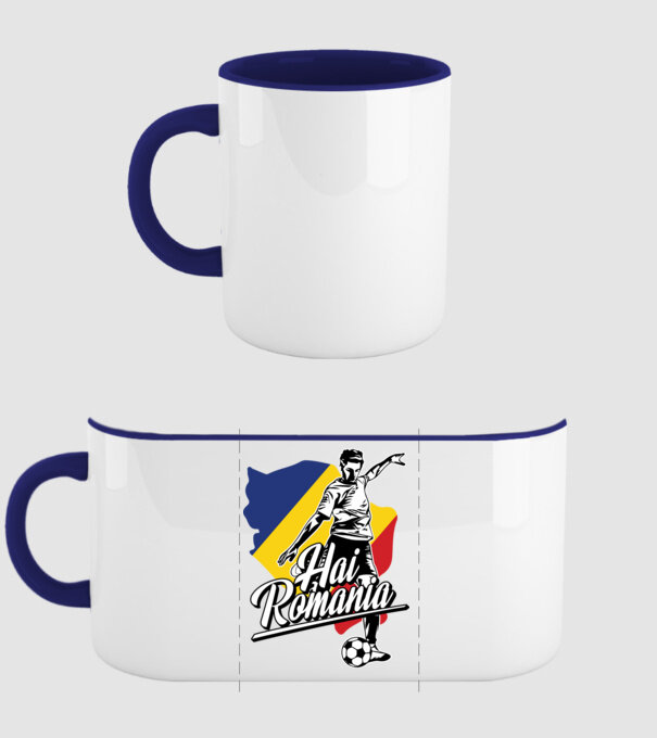 Hai romania fotbal model albastru închis pe tricou