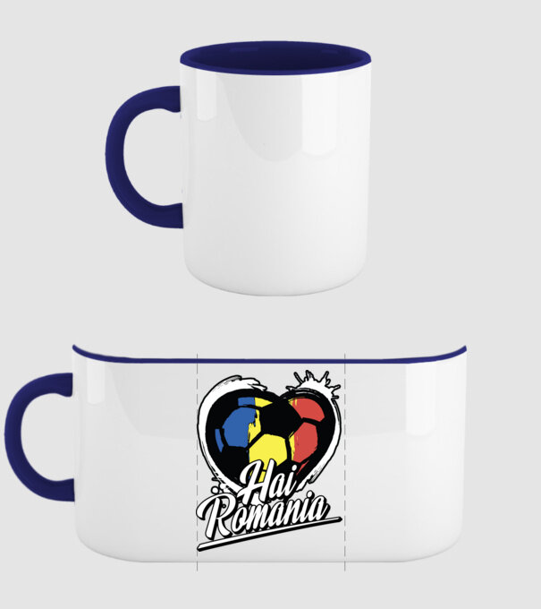 Hai romania heart model albastru închis pe tricou