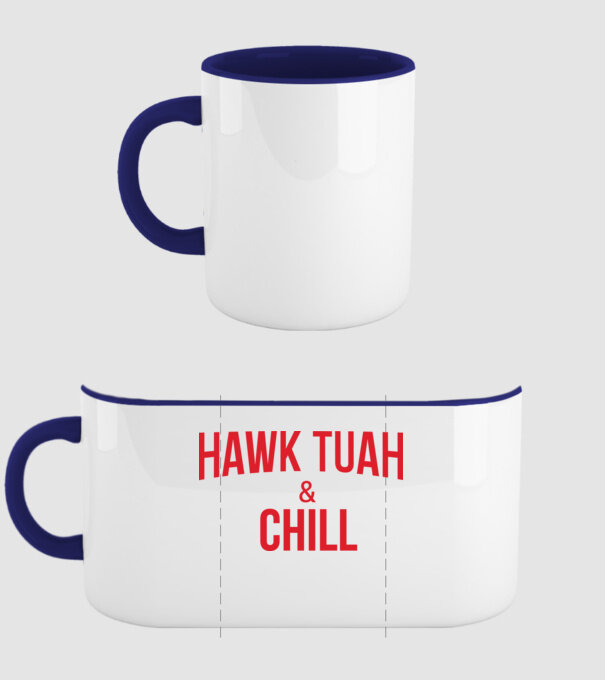 Hawk tuah and chill red netflix model albastru închis pe tricou