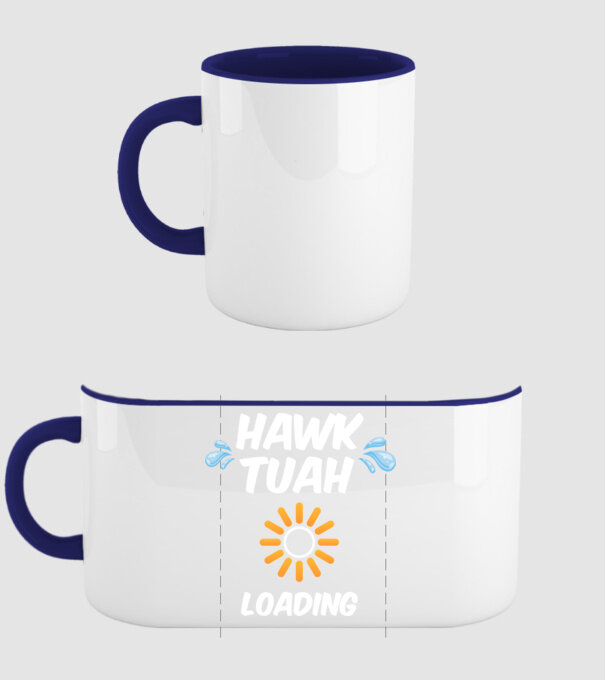 Hawk Tuah loading raindrop model albastru închis pe tricou