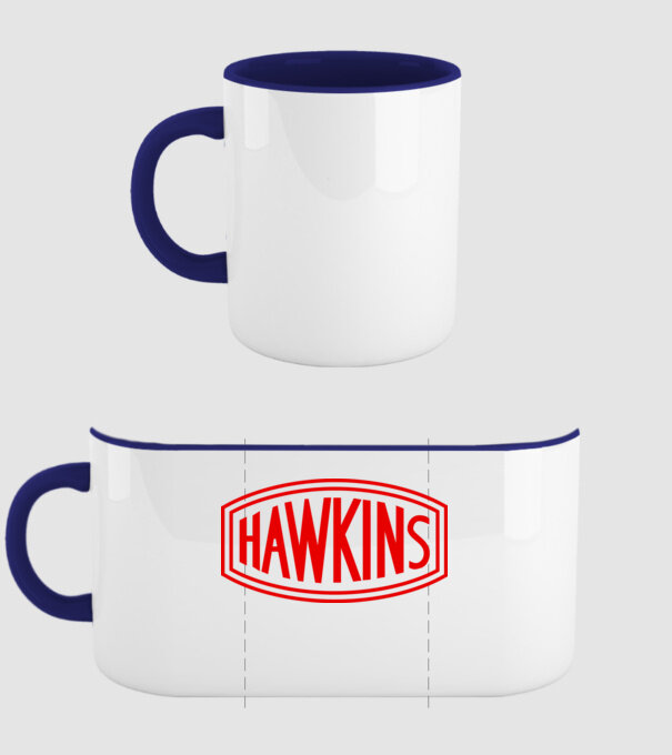 hawkins stranger things model albastru închis pe tricou
