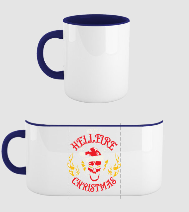 Hellfire Christmas model albastru închis pe tricou