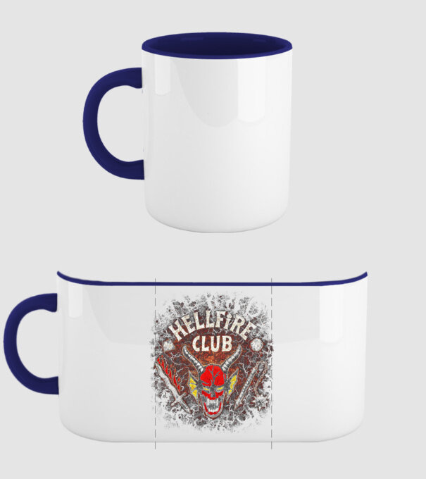 hellfire club stranger things model albastru închis pe tricou