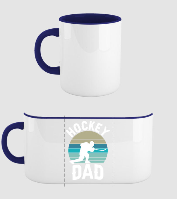 Hockey dad model albastru închis pe tricou