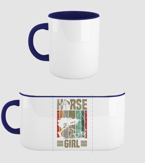 Horse girl model albastru închis pe tricou