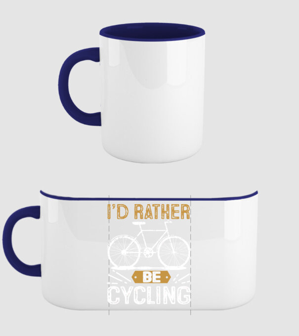 I'd rather be cycling model albastru închis pe tricou