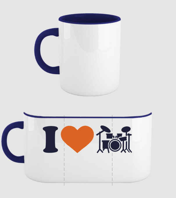 I love drum model albastru închis pe tricou