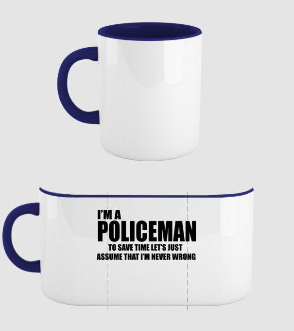 'I''m a policeman' model albastru închis pe tricou