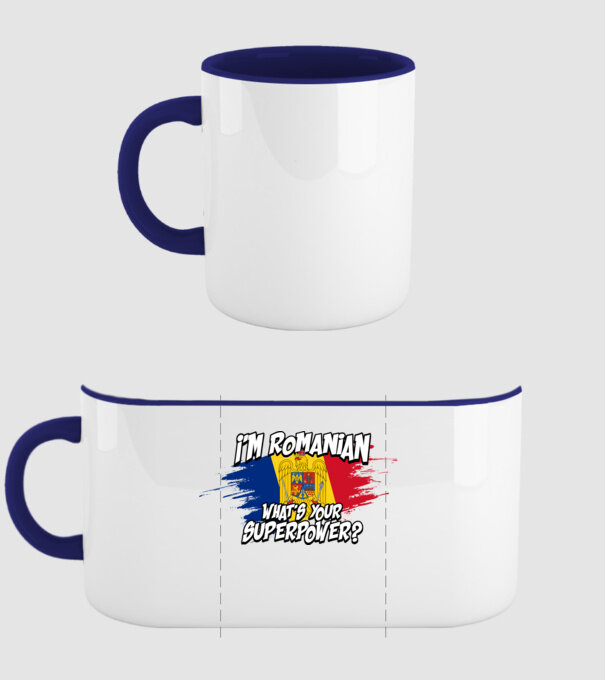 I'm Romanian - What's your superpower model albastru închis pe tricou