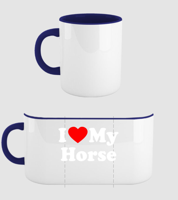 i ove my horse model albastru închis pe tricou