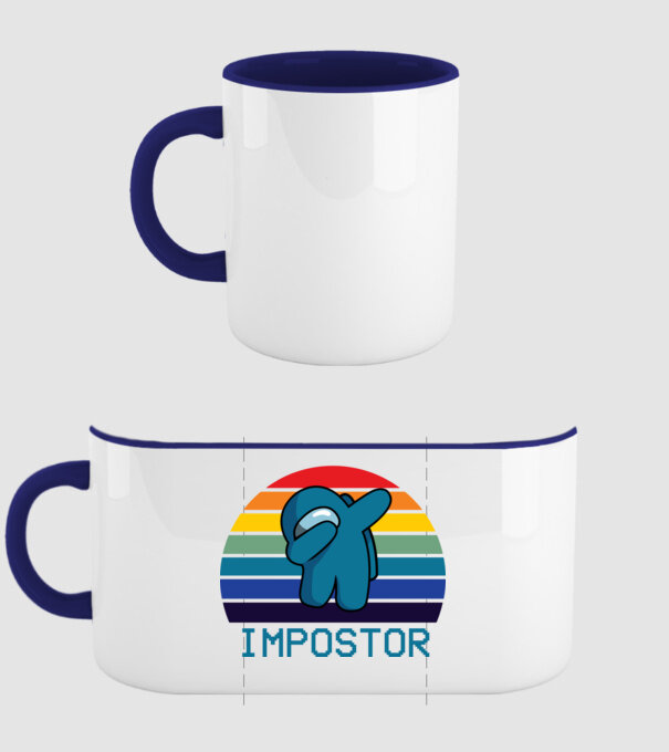 Impostor model albastru închis pe tricou