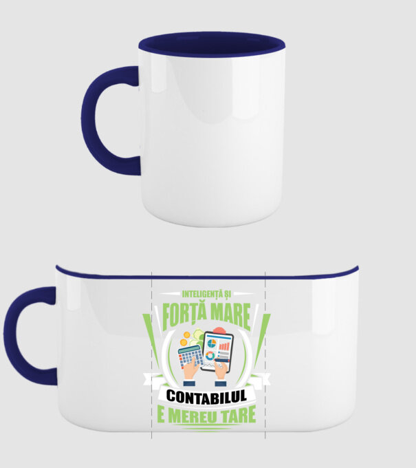 Inteligență și forță mare, contabilul e mereu tare model albastru închis pe tricou