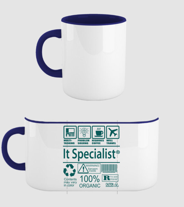 IT specialist model albastru închis pe tricou