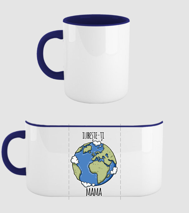 iubește-ți mama model albastru închis pe tricou