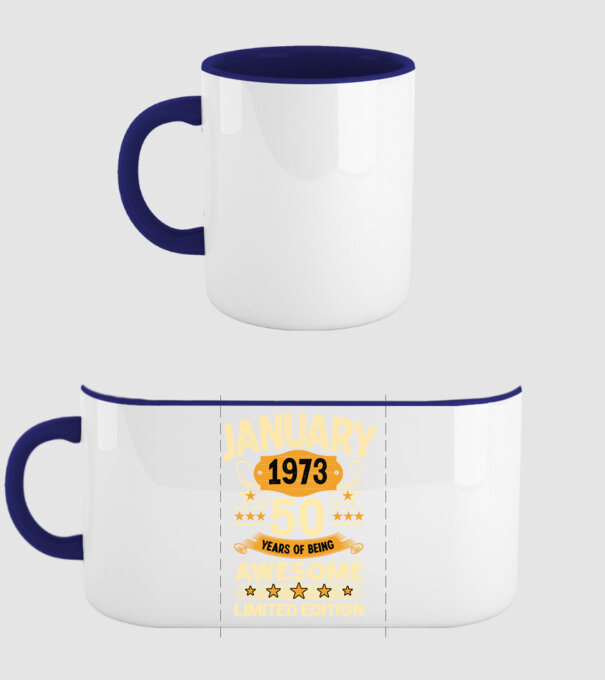 January 1973 50 years of being limited edition model albastru închis pe tricou