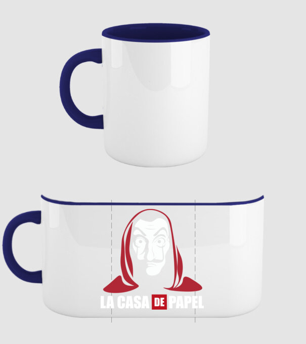 la cas de papel logo model albastru închis pe tricou