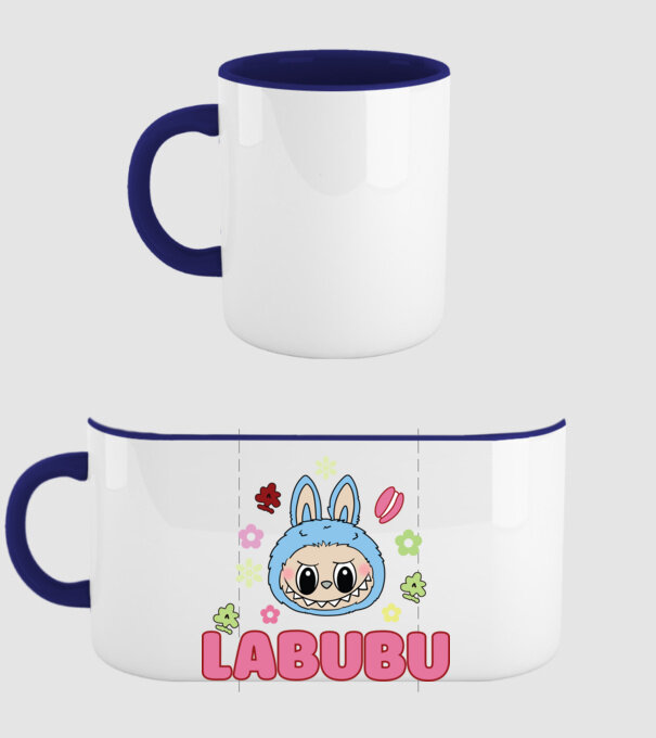 Labubu model albastru închis pe tricou