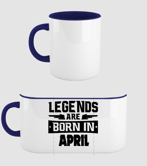 Legends are born in April model albastru închis pe tricou