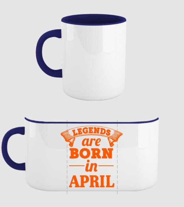 Legends are born in April model albastru închis pe tricou