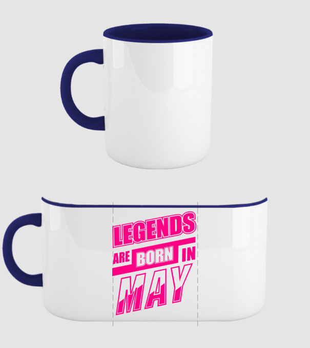 Legends are born in May model albastru închis pe tricou