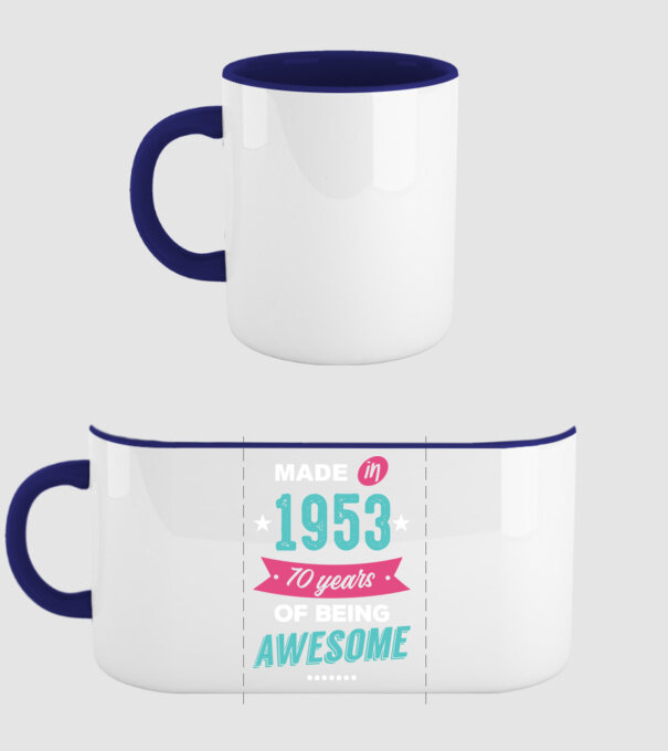 Made in 1953 model albastru închis pe tricou