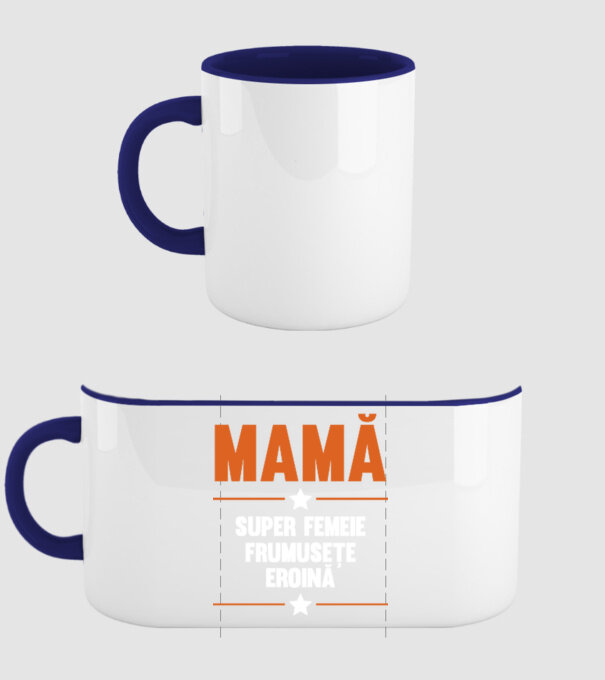 mamă, super femeie, frumusețe, eroină model albastru închis pe tricou