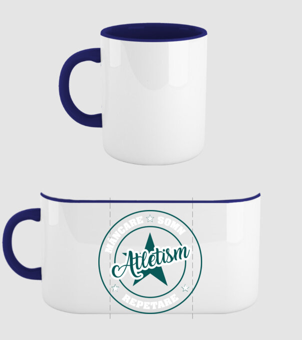 mâncare somn repetare ATLETISM model albastru închis pe tricou