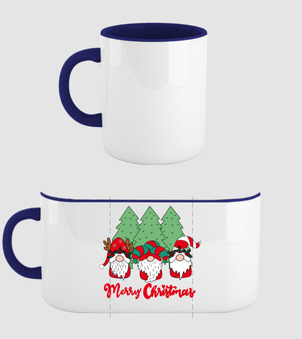 Merry christmas gnomes model albastru închis pe tricou