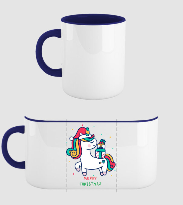 merry christmas unicorn model albastru închis pe tricou