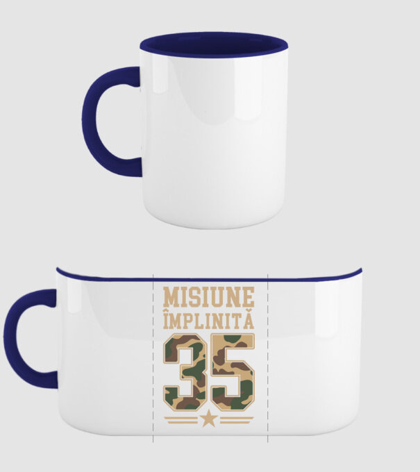 Misiune împlinită 35 model albastru închis pe tricou