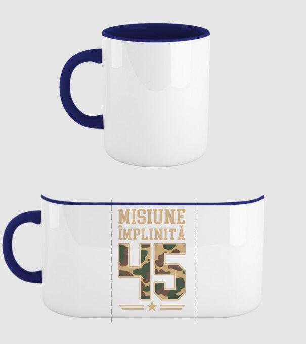 Misiune împlinită 45 model albastru închis pe tricou