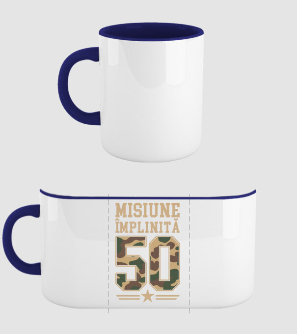 Misiune împlinită 50 model albastru închis pe tricou