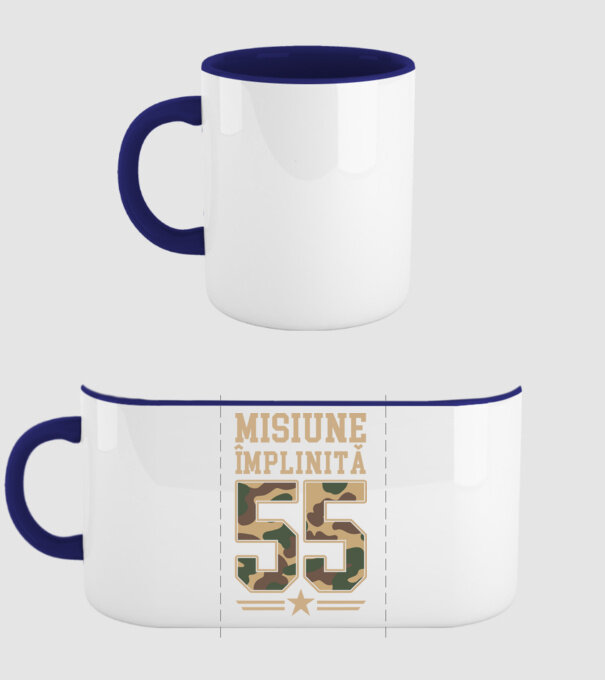 Misiune împlinită 55 model albastru închis pe tricou