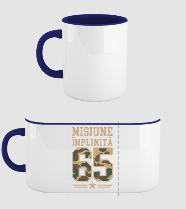 Misiune împlinită 65 model albastru închis pe tricou