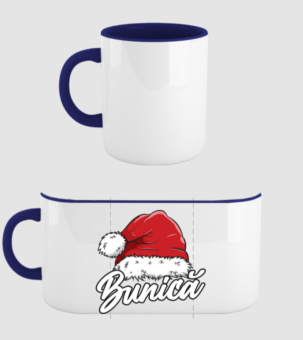 bunică Santa Hat model albastru închis pe tricou
