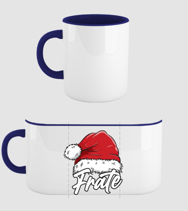frate Santa Hat model albastru închis pe tricou