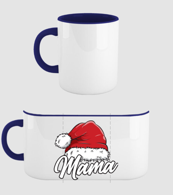 mama Santa Hat model albastru închis pe tricou