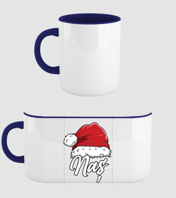 naș Santa Hat model albastru închis pe tricou